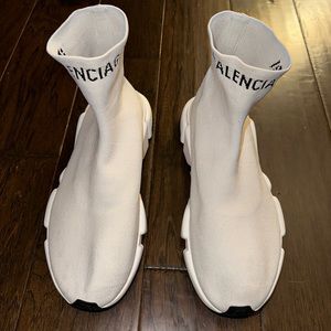 White SZ 10 Balenciaga Speed Shoes (Great Condition)